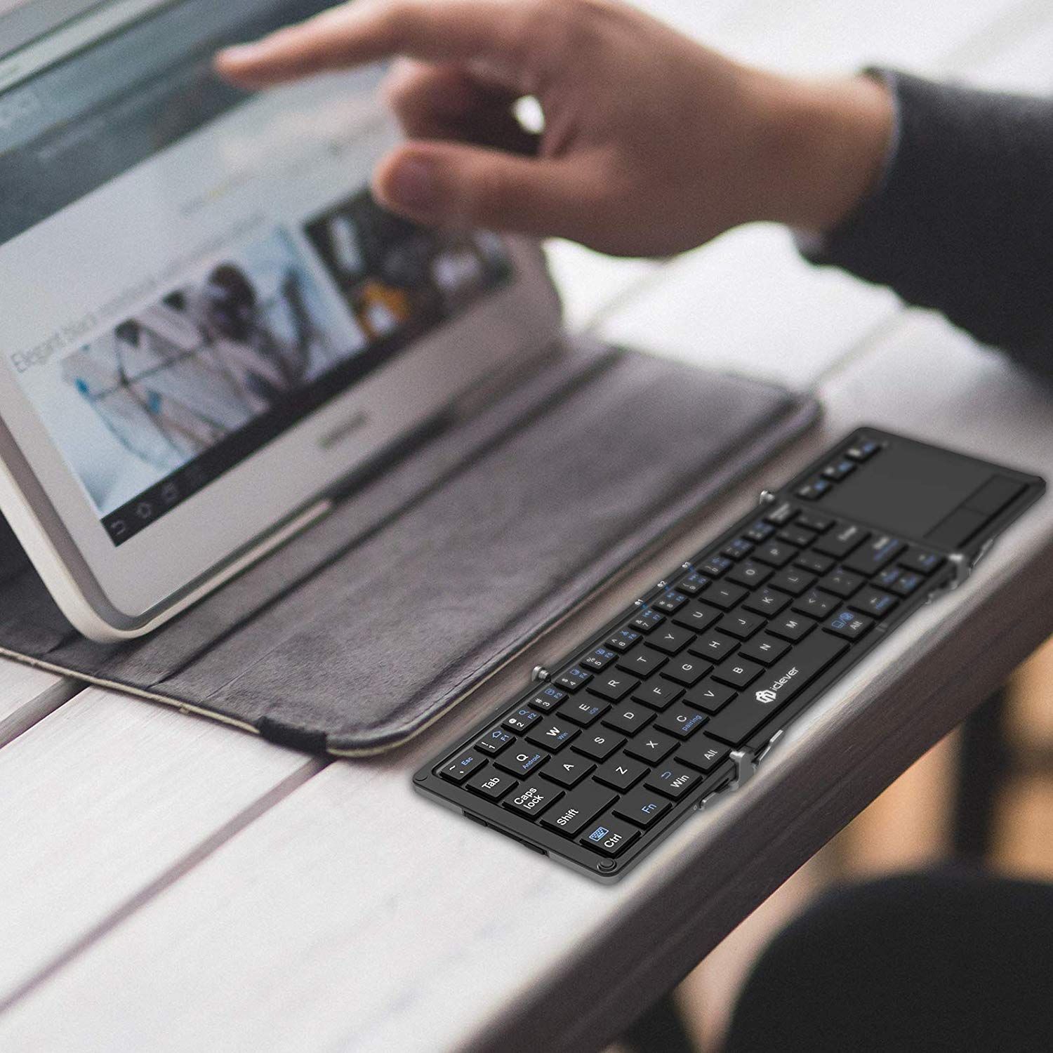 Compact Folding Wireless Keyboard & Touchpad